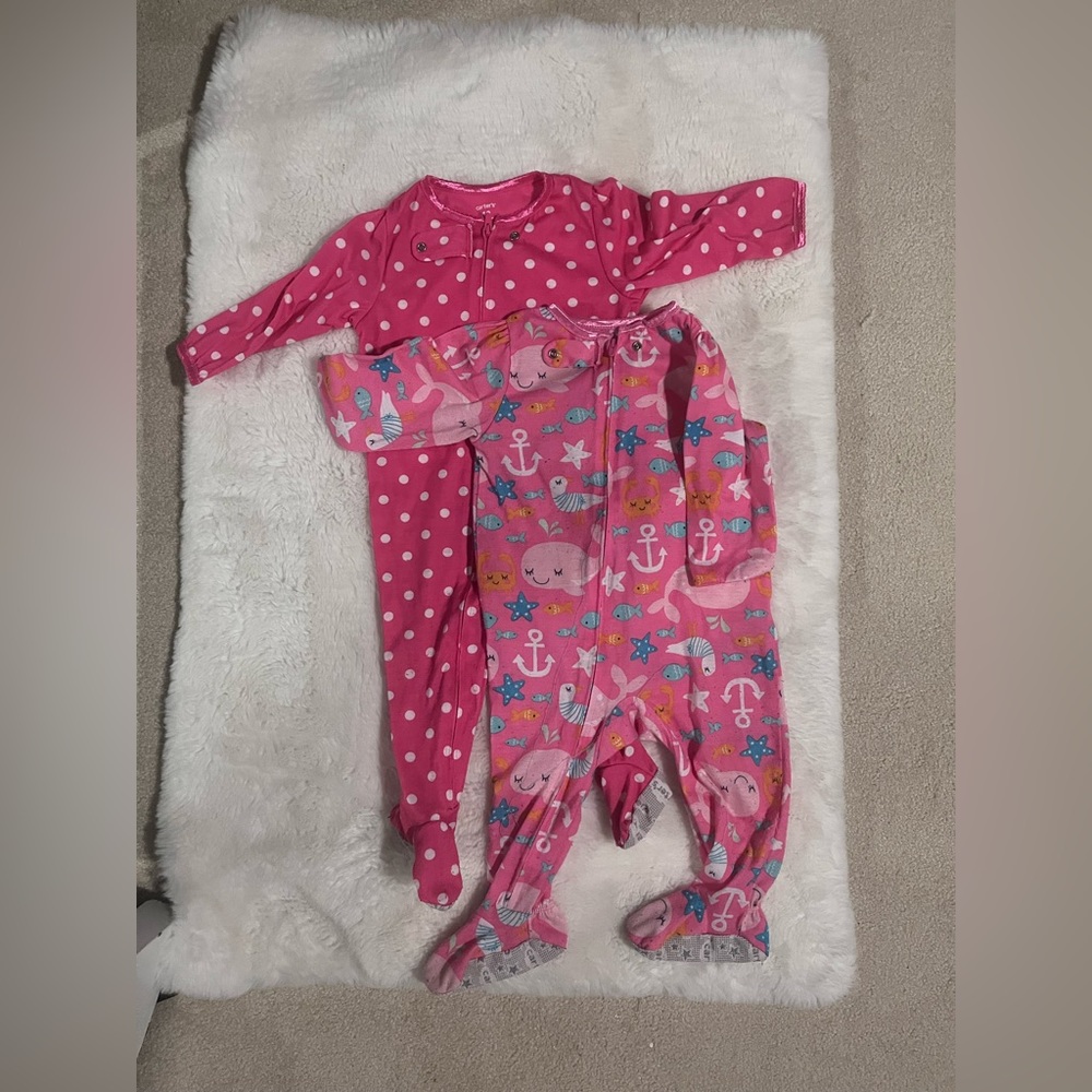 Set of two baby girl pajamas size 12mo